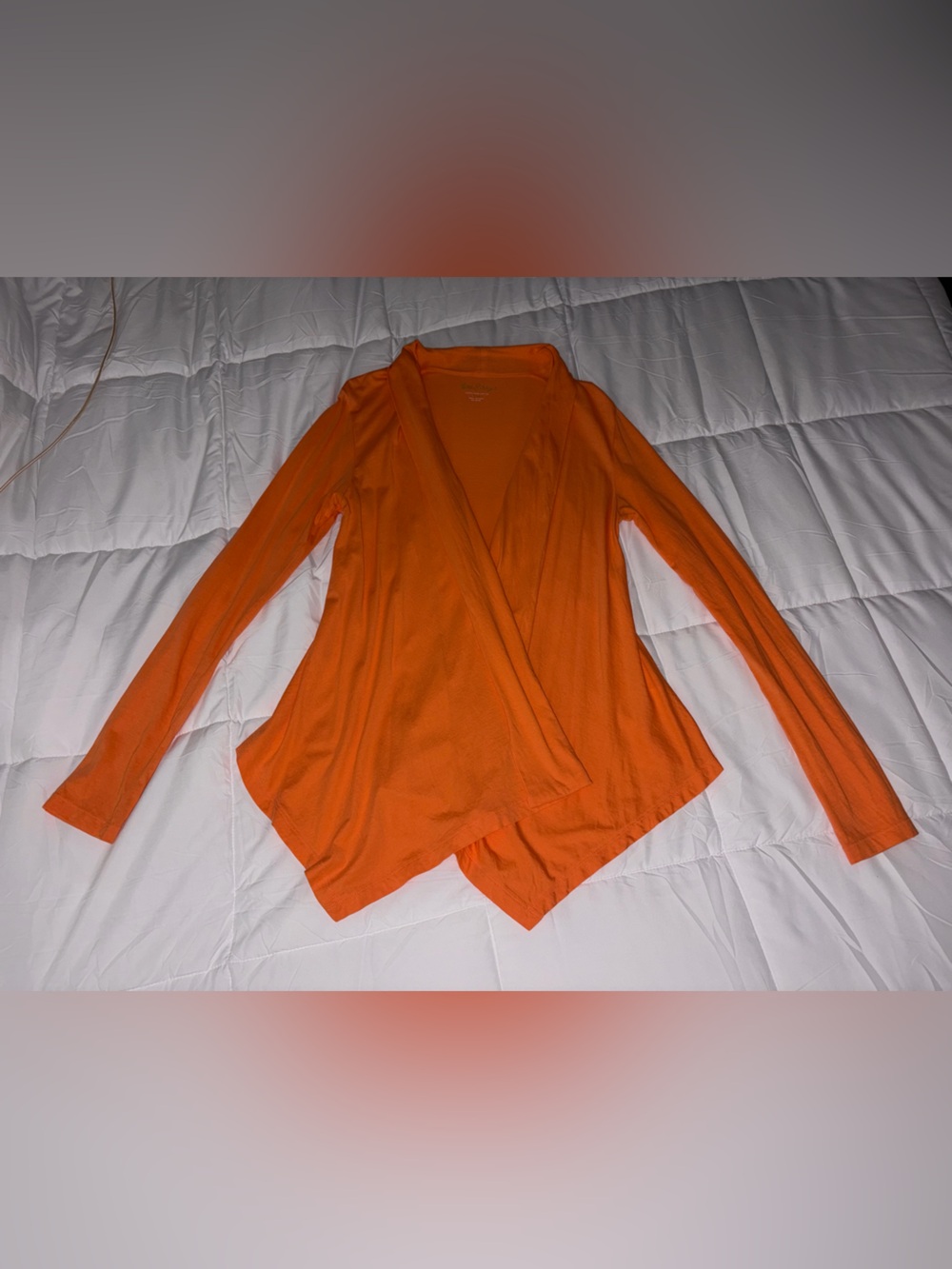 Lilly Pulitzer S Orange open front cardigan cotton t-shirt knit